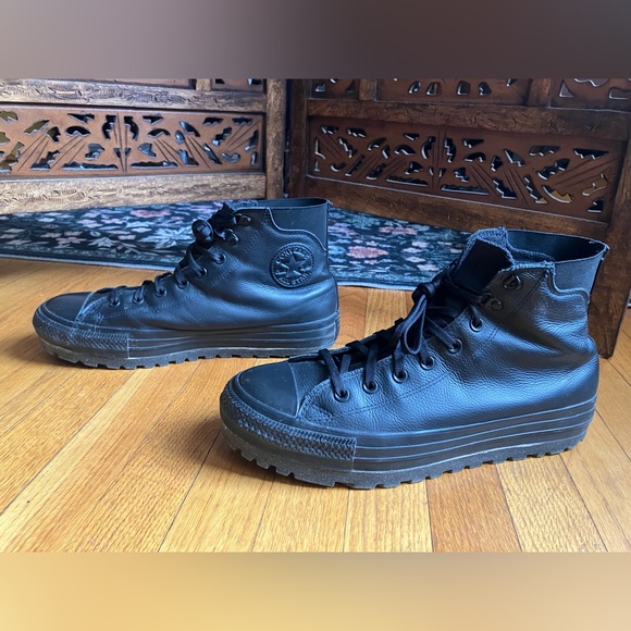 Converse Chuck 70 black leather high tops - Picture 3 of 13